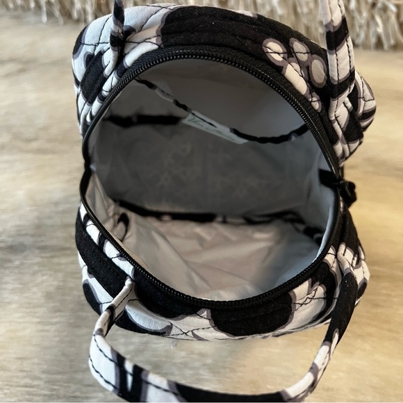 VERA BRADLEY Night & Day 2010 Zipper Insulated Lunch Bunch Bag Black White Y2K - Picture 8 of 14